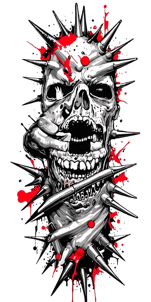 Spikes You Would See Around Text On A Metal Music Shirt