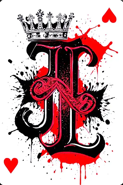 King And Queen Card Featuring Initials J And L Letter