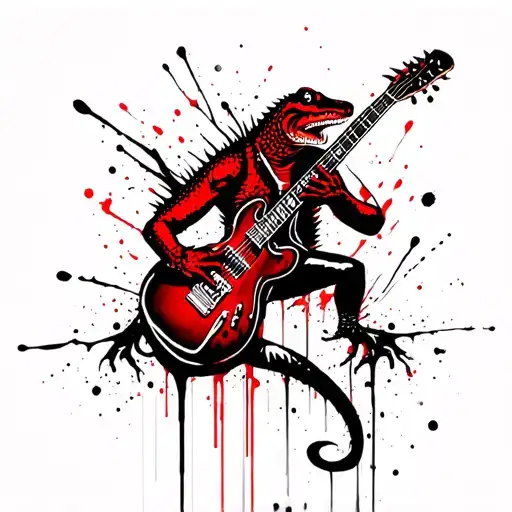 Salamander Playing Guitar