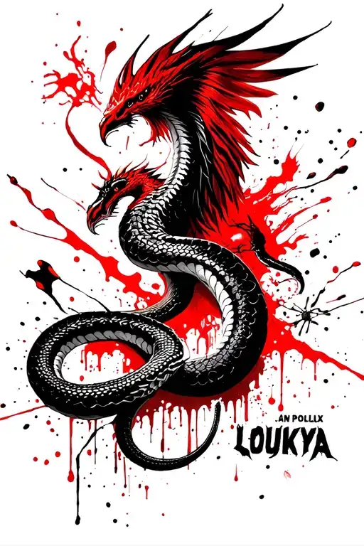 Name Loukya Around That Phenix Fighting Against A Snake