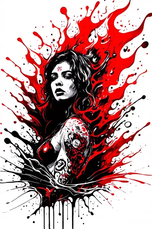 Name Loukya Whith Fire And Water Effect Surrounding It