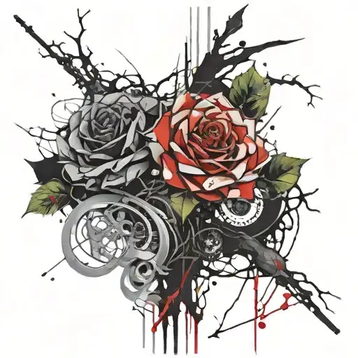 Thorns And Roses Tangled Together Wide