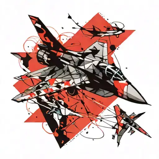 Paper Airplane With Fighter Jet Shadow