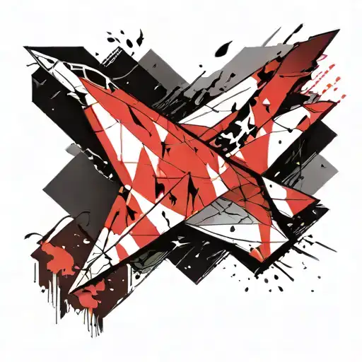 Paper Airplane With Fighter Jet Shadow