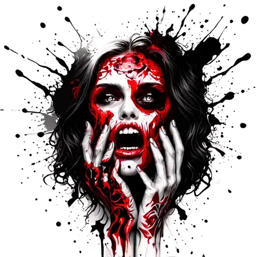 Grim Reeper With His Hands Over Beautiful Women Mouth And Around Her Neck