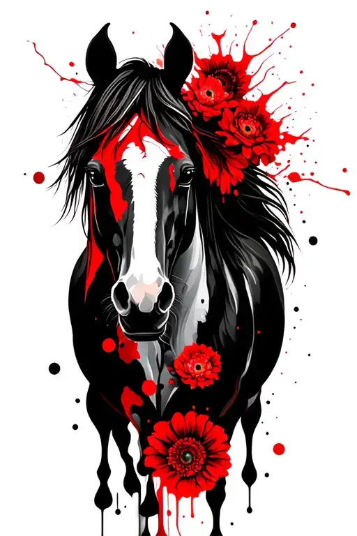 Horse With Flowers