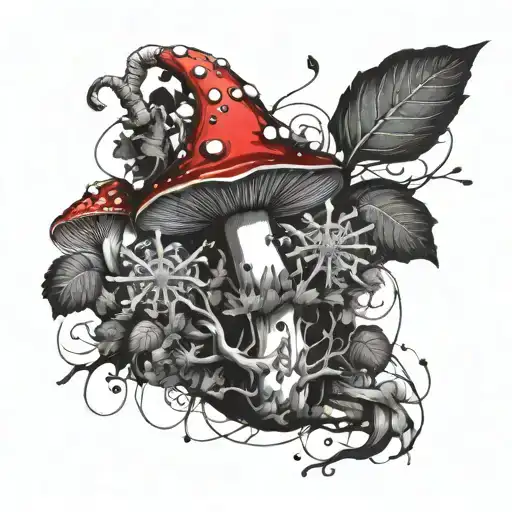 Red Fly Agaric Tattoo Sketch For The Whole Arm Sleeve