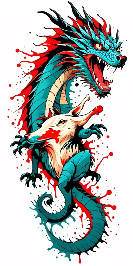 Dragon And Dog Howling