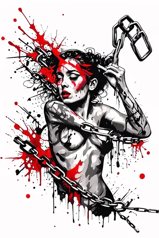Domestic Violence Survivor Breaking Chains