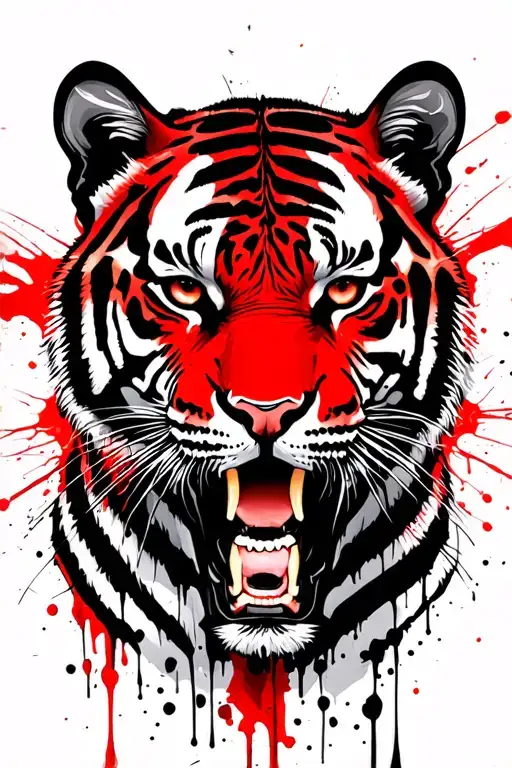 Tiger Face And Body Mixed It Skeleton