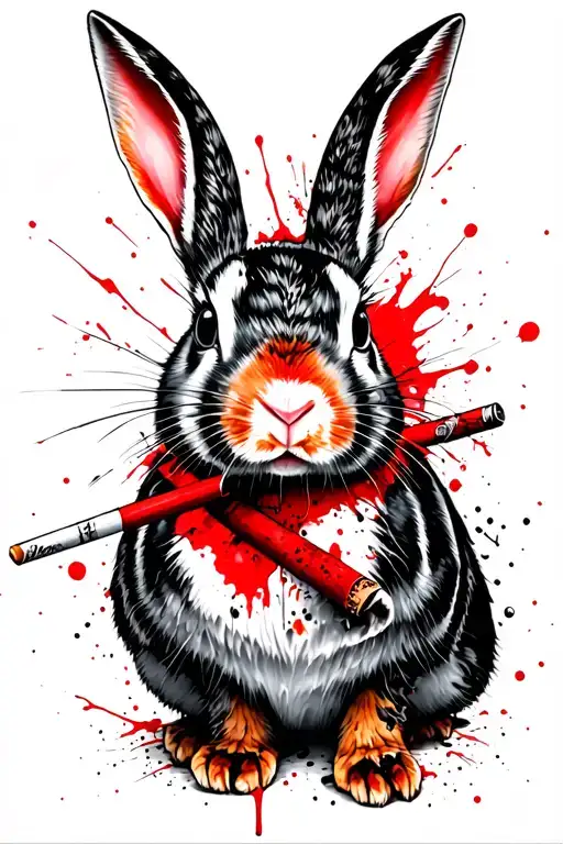 Rabbit Smoking A Blunt Joint