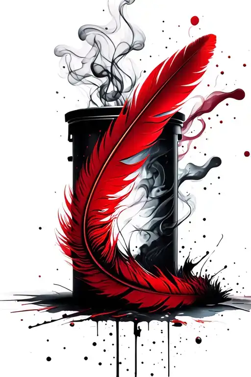 Feathers With Smoke Forming The Shape