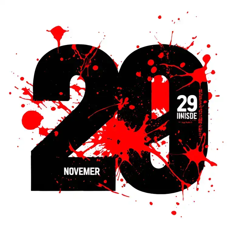 Tattoo Design With November Inside Number 29