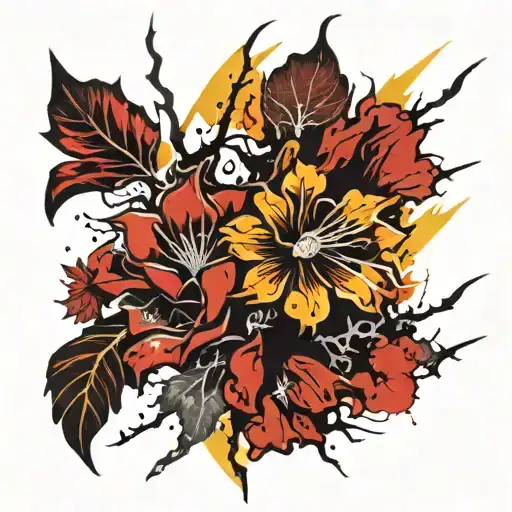 Scary Flowers With Lightning