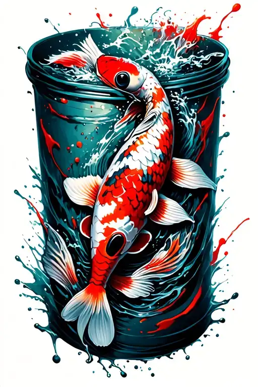 A Koi Fish Swimming Down Arm
