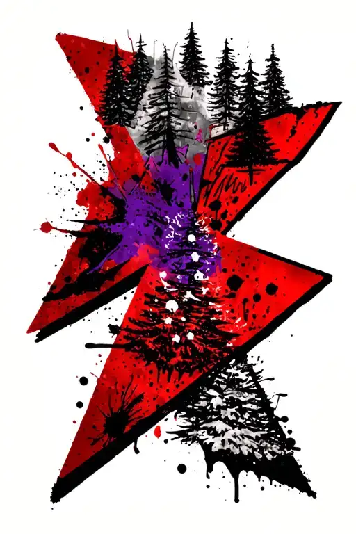 Create A Sketch For With Purple Color And An Inverted Triangle And Christmas Trees On Top