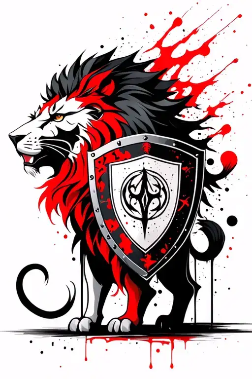 Lion With Glyph And Shield