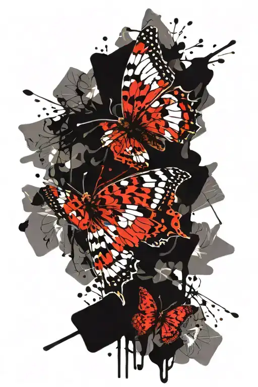 Aster Flow Started Form Hand Up To The Arm With Goth Butterfly's