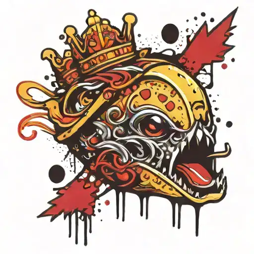 Crowned Evil Taco With Paint Splatter