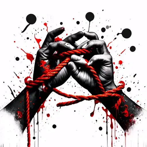 Two Hands That Stick To A Red Rope