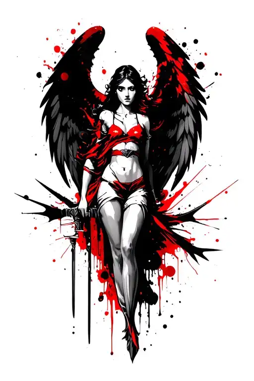 Sexy Angel Holding A Sword