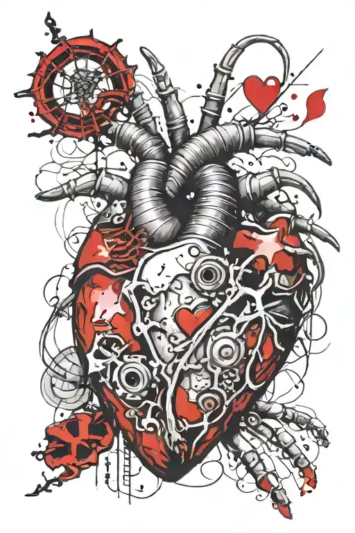 A Long Scolopendra Wraps Around An Anatomical Human Heart