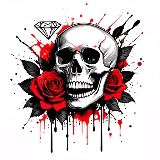 Skull Diamond And Rose Growing