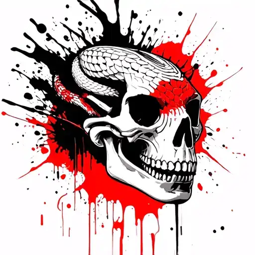 Skeleton Of The Head Of A Snake With Likoris