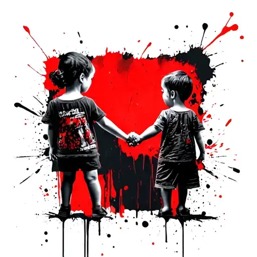 Two Small Kids Holding Hands