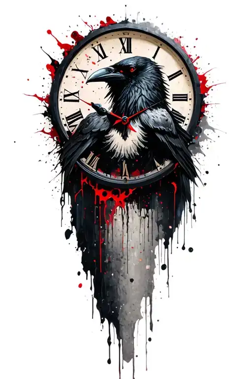 Raven Grim Reaper Clock Surrounded