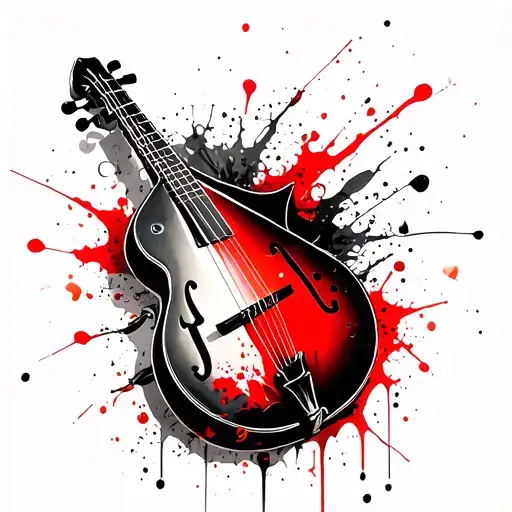 Mandolin Guitar Cello Tatoo For Forearmes