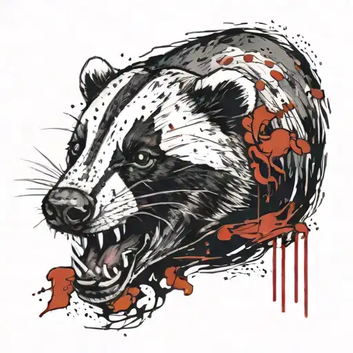 Badger With A Skull
