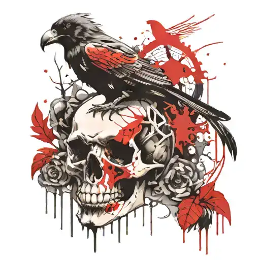 Skull And Crow