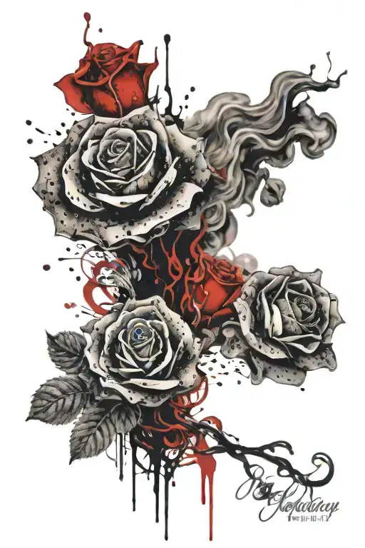 Rose Galxay With Smoke Forming The Shape