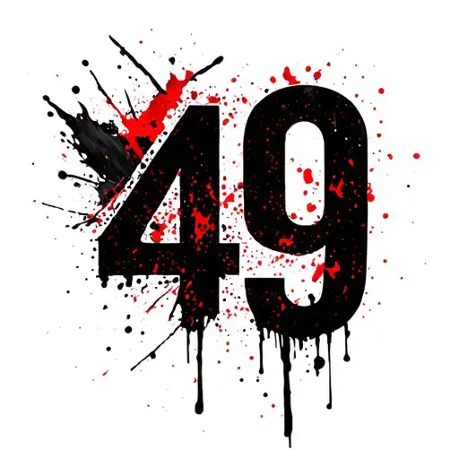 Number 49 In Bold Lines