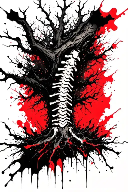 Spine Ripping Through Skin Creating A Tree