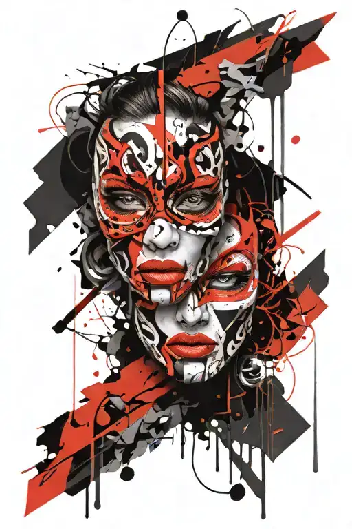 Broken Mask Split In Half