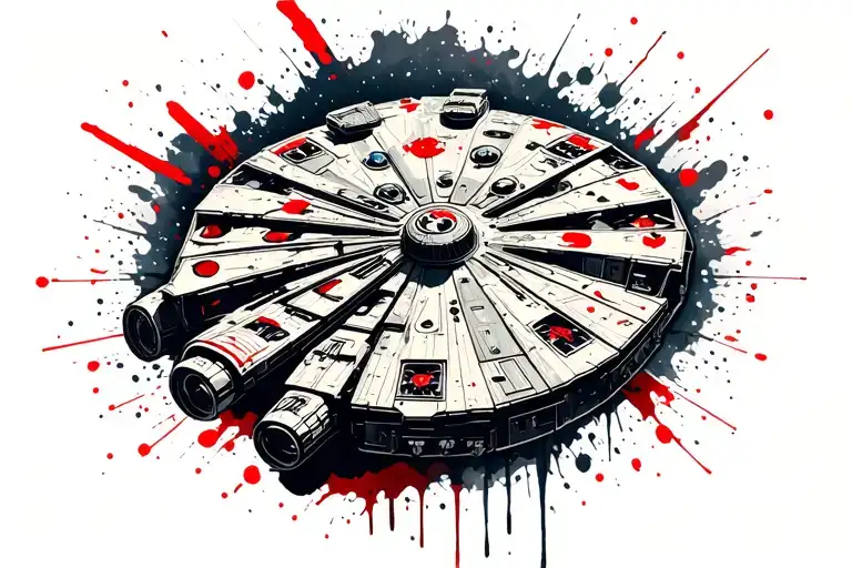 Star Wars Millenium Falcon Spaceship Flying