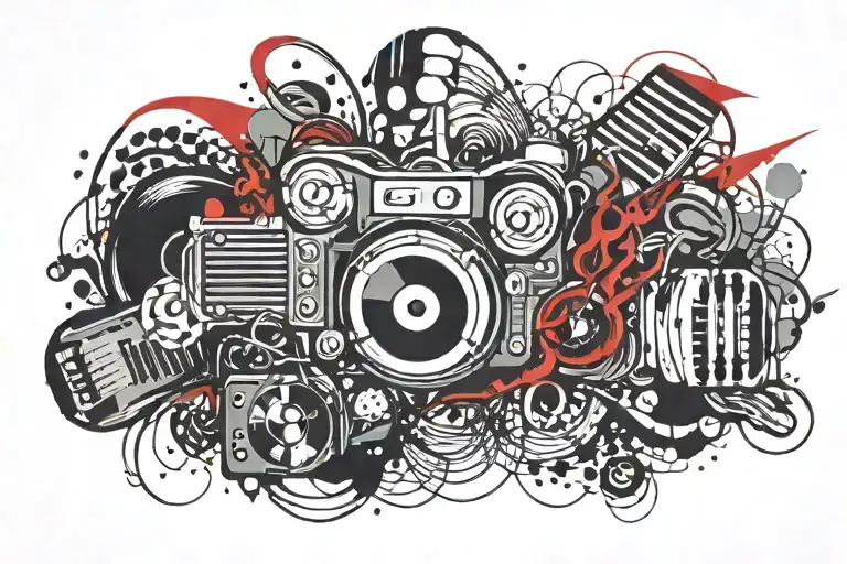 Armband Tattoo Featuring Music And Remembers Dad