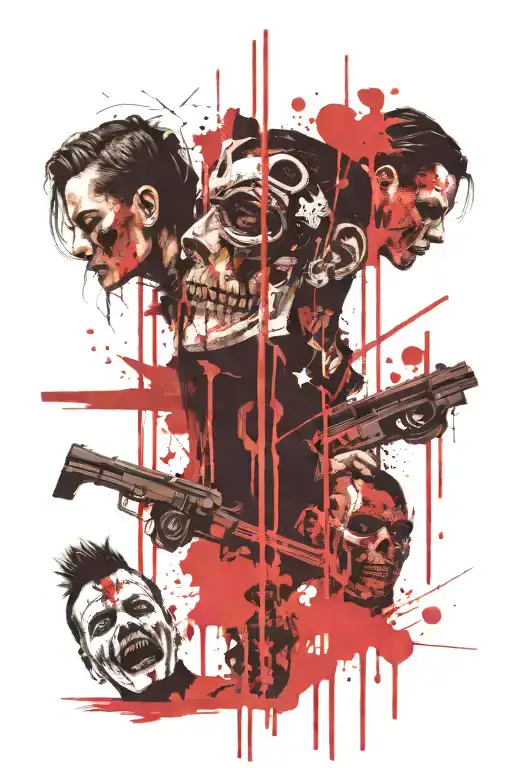 4 Polaroid Pictures With Crimes Scenes Or Corpses