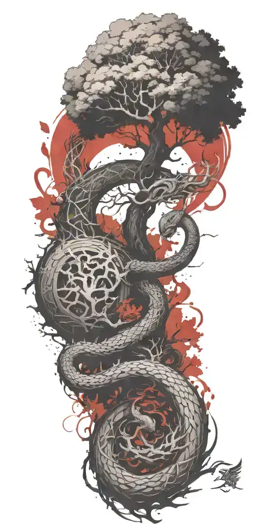 Yggdrasil With Jormungandr