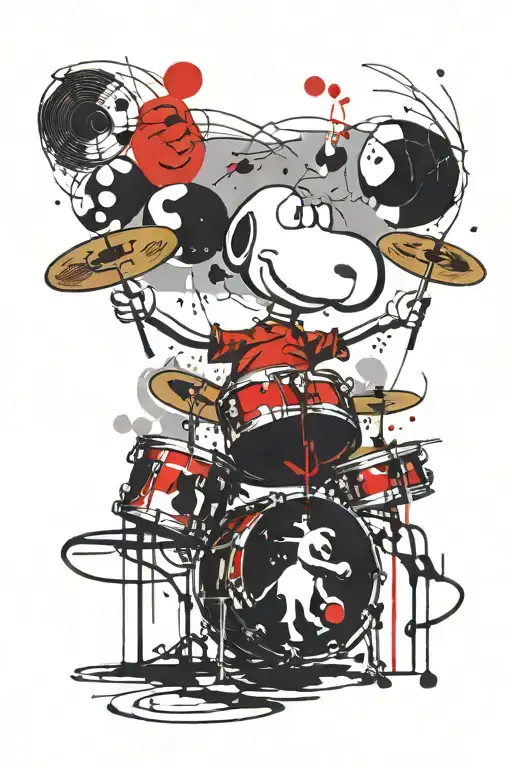 Snoopy Playing Drums