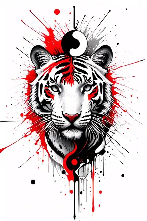 White Tiger Intertwined Yin-yang