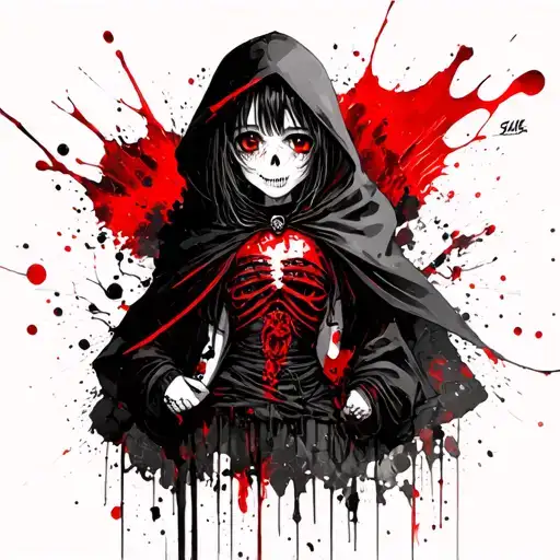 Anime Girl Wearing Death Cloak