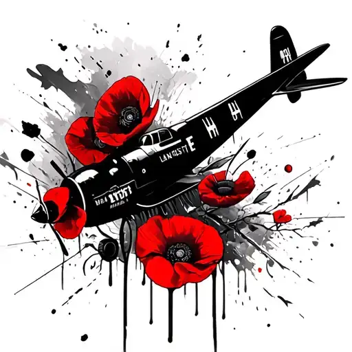 Lancaster Bomber Dropping Poppies Over Grave Yard