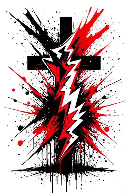 Lightning Bolts Coming From A Cross