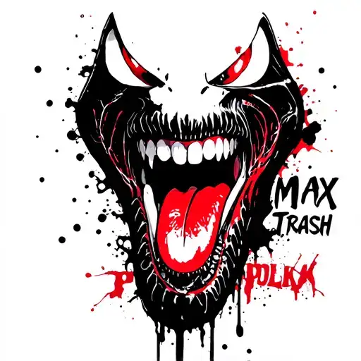 Venom Stuck Out His Tongue And Below The Name Max