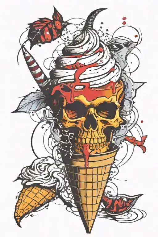 Pumpkin Ontop Of An Ice Cream Cone