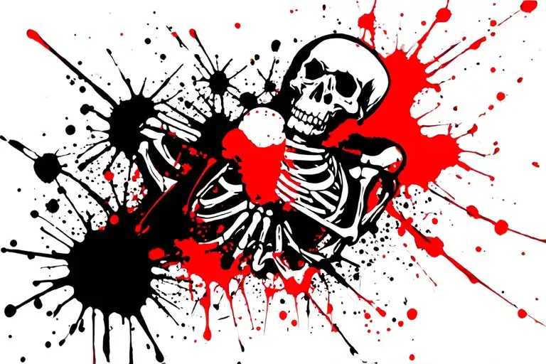Ink Splatter Skeleton