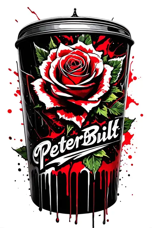 Peterbilt Logo With Rose Intertwined
